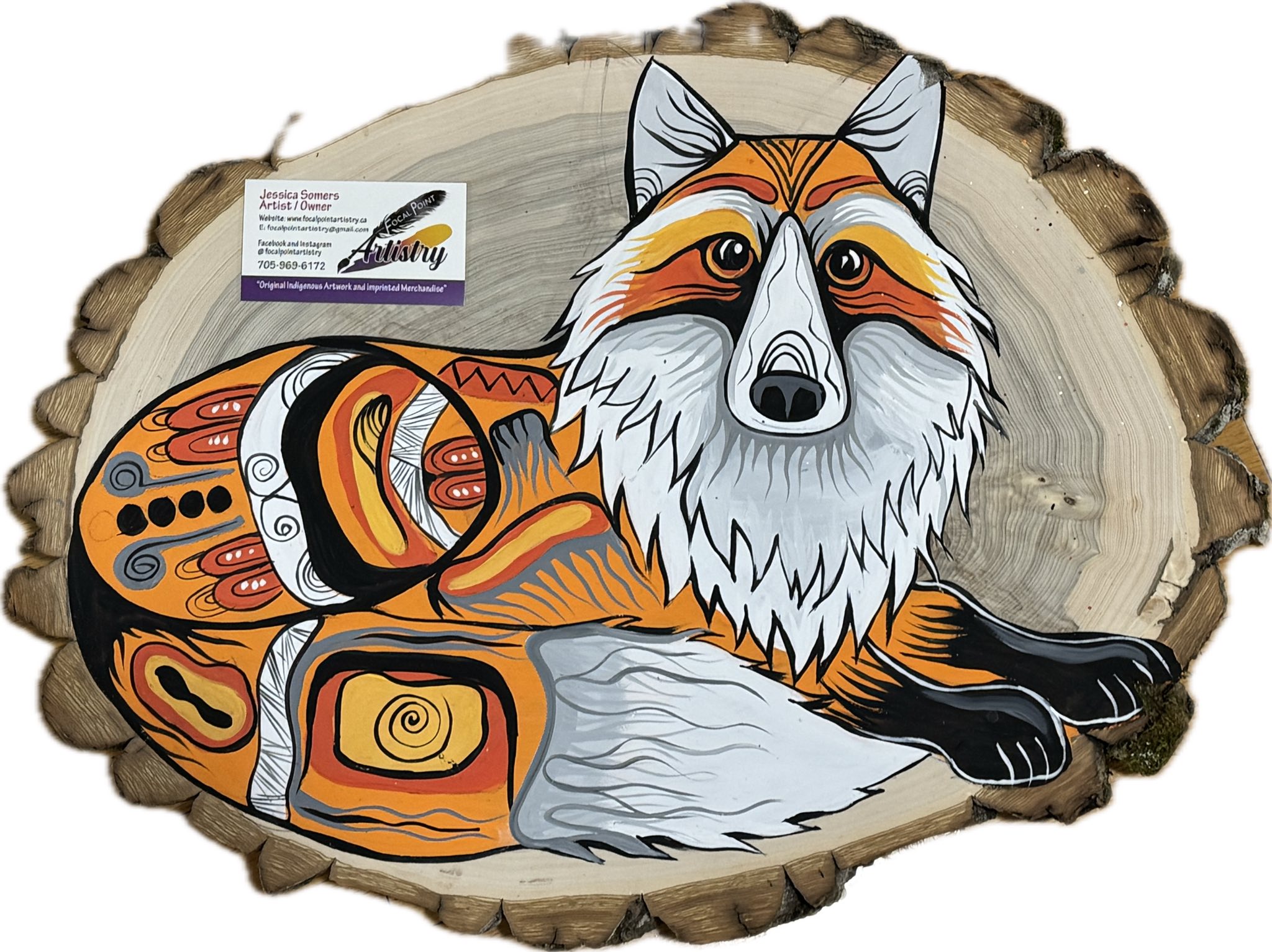 A detailed artistic representation of the lunar phases through a Wabanaki lens, used to teach the connection between seasonal changes and internal reflection in a Focal Point Artistry session.