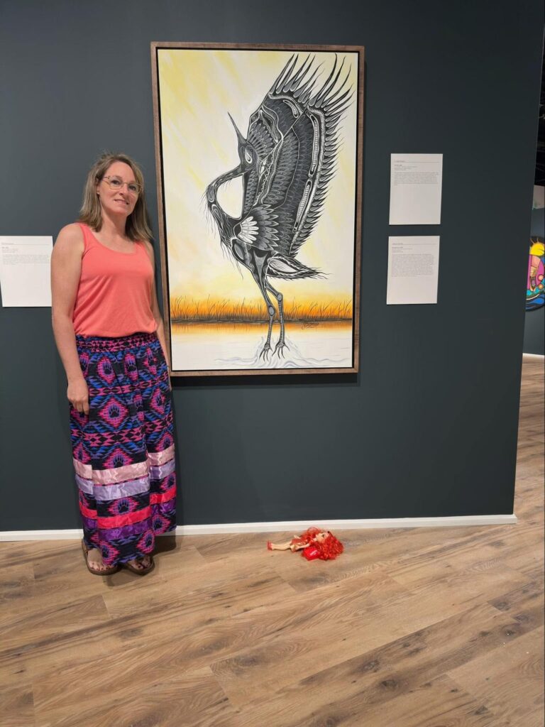 Artwork by Focal Point Artistry illustrating Indigenous themes of land connection, traditional knowledge transfer, and cultural renewal using Woodland style symbolism.