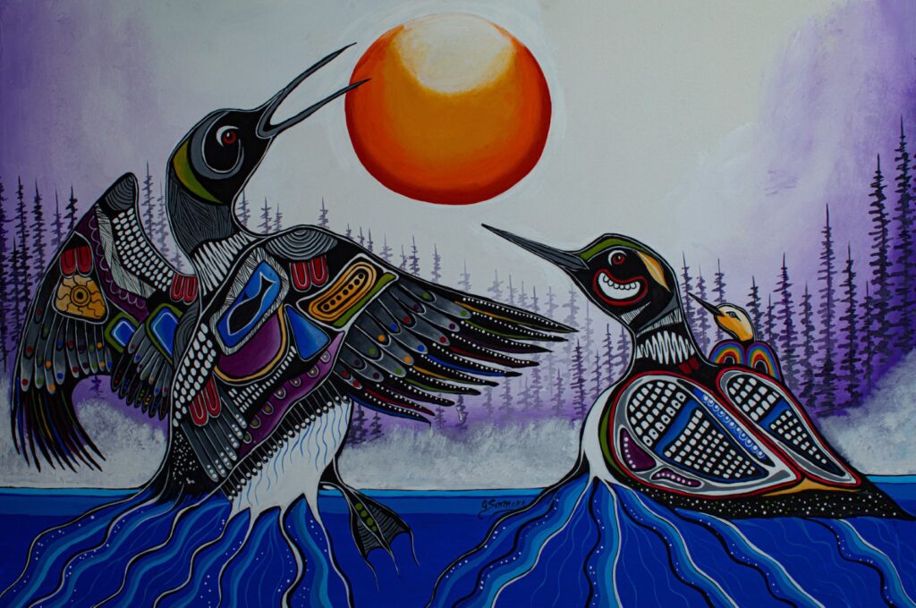 Focal Point Artistry delivering a public speaking engagement on Indigenous culture, reconciliation, and the healing power of art to a large audience.