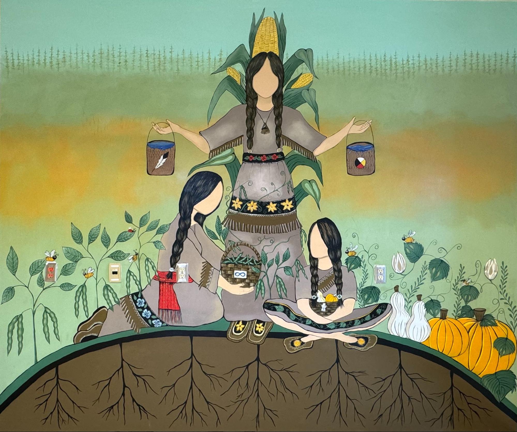 A wide shot of a Focal Point Artistry workshop room showing participants of various abilities engaged in a mindful, culturally grounded art session led by Jessica Somers.